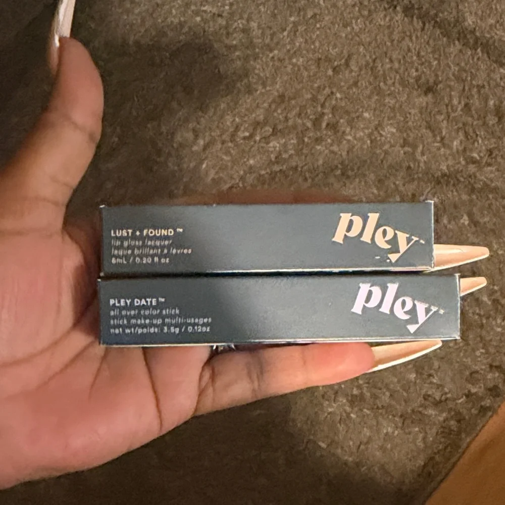 Pley Lust + Found lip gloss lacquer – Full Size, New in Box!& Pley Date Stick